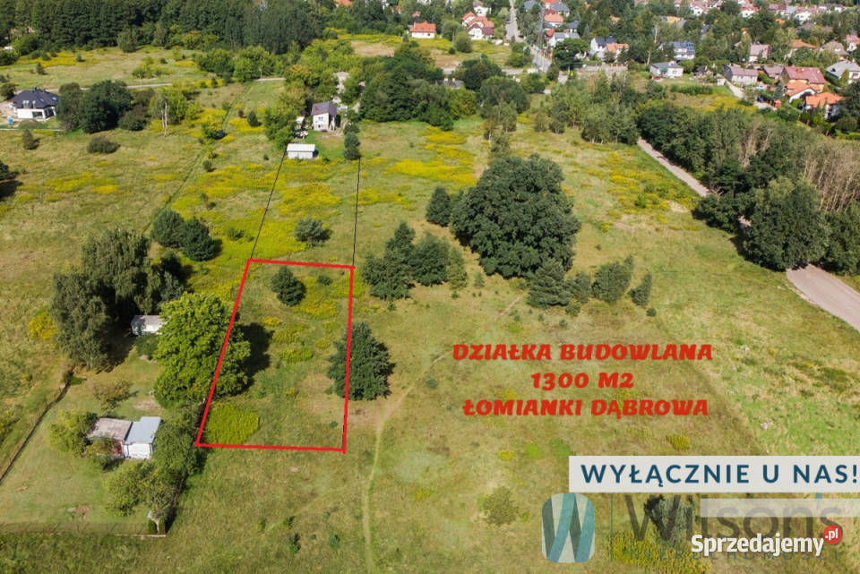 sprzedaży ziemi 1300m2 Łomianki