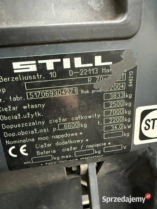 wózek widłowy STILL R7025T LPG 2500 33m przesuw Działoszyn