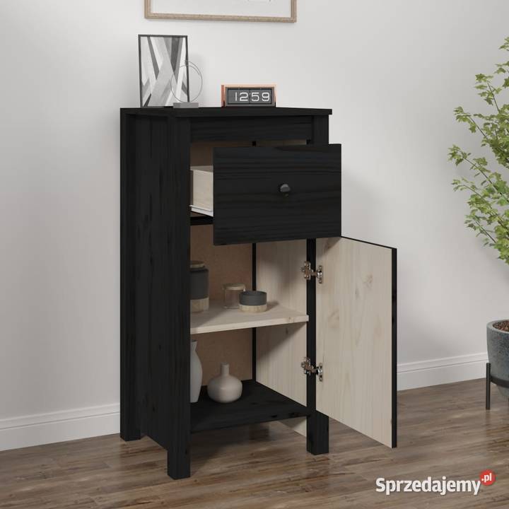 vidaXL Szafka czarna 40x35x80 lite drewno Warszawa