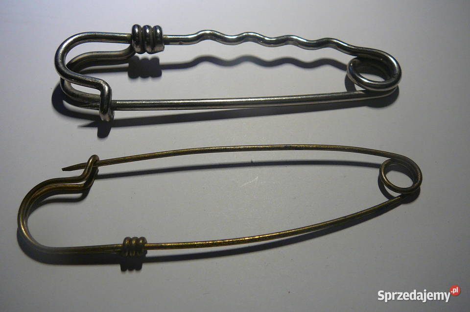 Duża agrafka metal srebrna czarna i złota 3 Wrocław