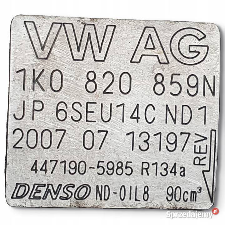 SPRĘŻARKA KLIMATYZACJI VW Golf V A3 II 8P 16 8V Motoryzacja