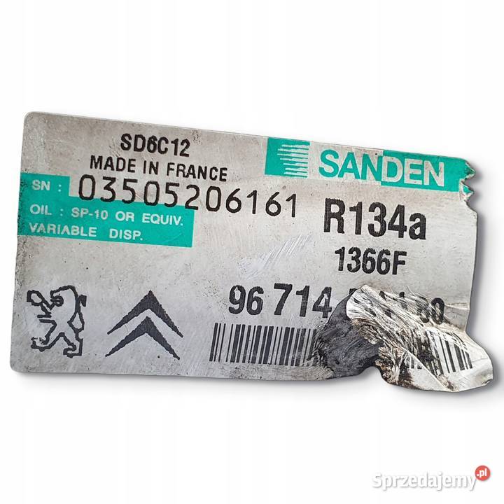 SPRĘŻARKA KLIMATYZACJI Citroen DS4 20 HDI Kompresory klimatyzacji lubelskie Chełm