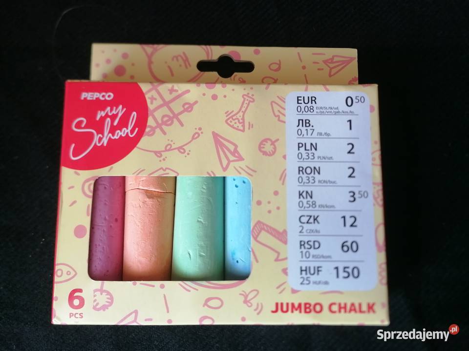 Kreda chodnikowa kolorowa JUMBO gruba 6 sztuk Łódź