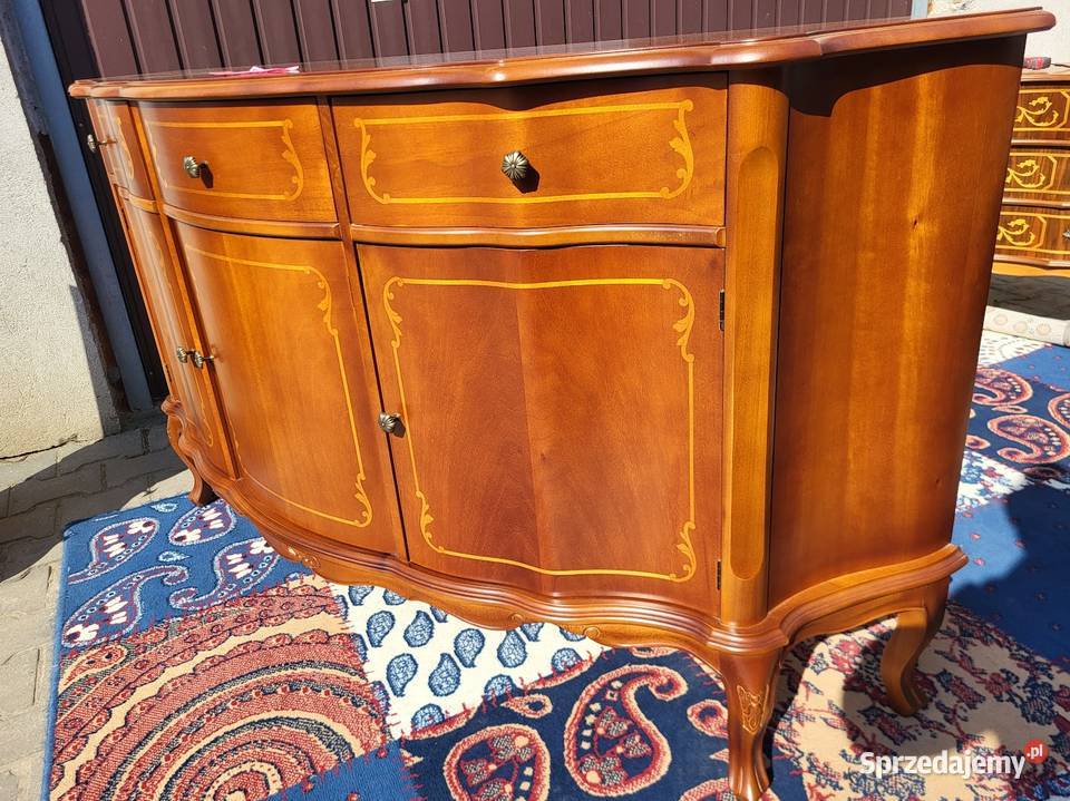 Duża komoda LUDWIKOWSKA chippendale z intarsją z 89cm