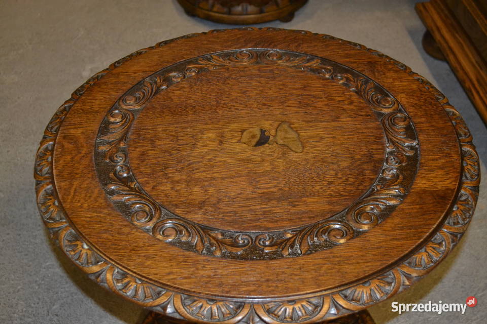 stolik kwietnik rzeźbiony śląskie Będzin