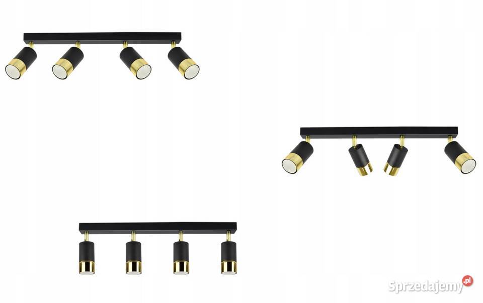 Lampa Sufitowa SPOT Tuby Metal Czarna Złota GU10 Choroszcz