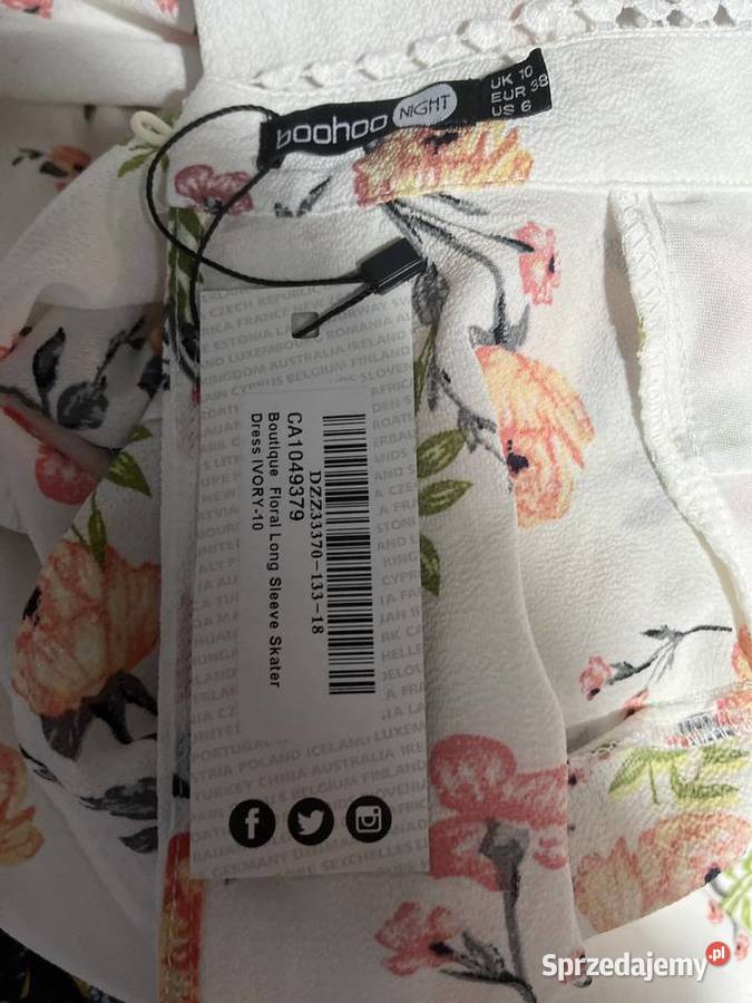 Boohoo sukienka modny wzór kwiaty floral nowa Choszczno