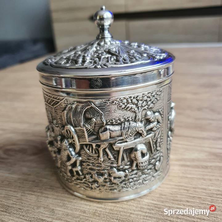 Douwe Egberts pojemnik posrebrzany Nowa Sól