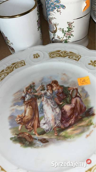 Patera z ręcznie malowaną scenką Nimfy Alegoria Gdańsk