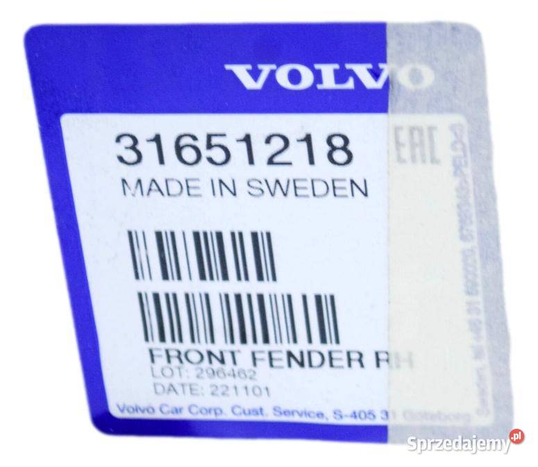 VOLVO C40 XC40 oryginalny blotnik prawy przod Bielany Wrocławskie
