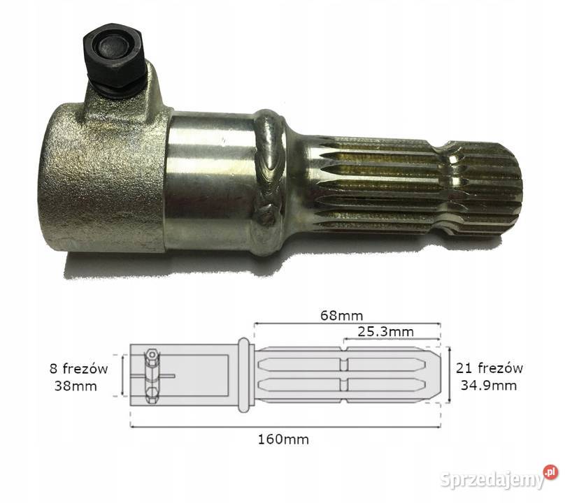 Adapter wałka WOM 8 frezów 38mm 21 frezów 349mm Kamionna
