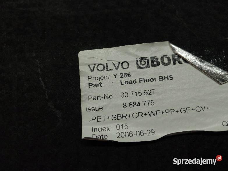 PODŁOGA BAGAŻNIKA WYKŁADZINA DYWAN Volvo S80 II świętokrzyskie