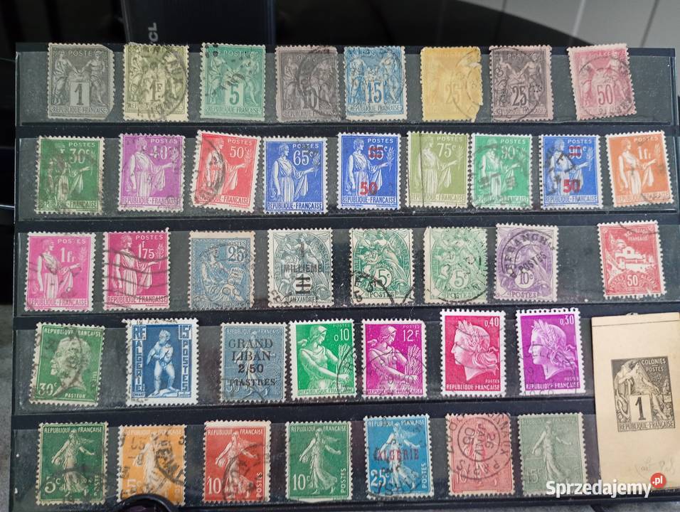 Zestaw starych znaczków pocztowych z Francji Łowicz sprzedam