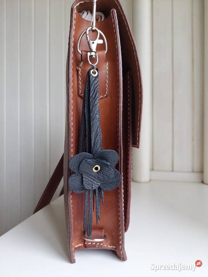 Torebka listonoszka ze skóry anilinowej brązowy/beżowy Łódź