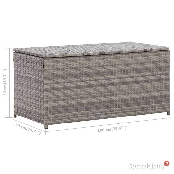 vidaXL Skrzynia ogrodowa z polirattanu szara Warszawa