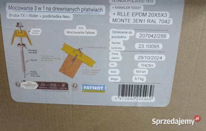 Wkręty do blachy falistej z kalotami i uszczelką wielkopolskie Ostrów Wielkopolski