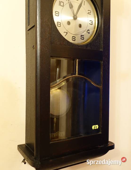 Urgos Ładny stylowy zegar wiszący Heban 81 Antyki Płock