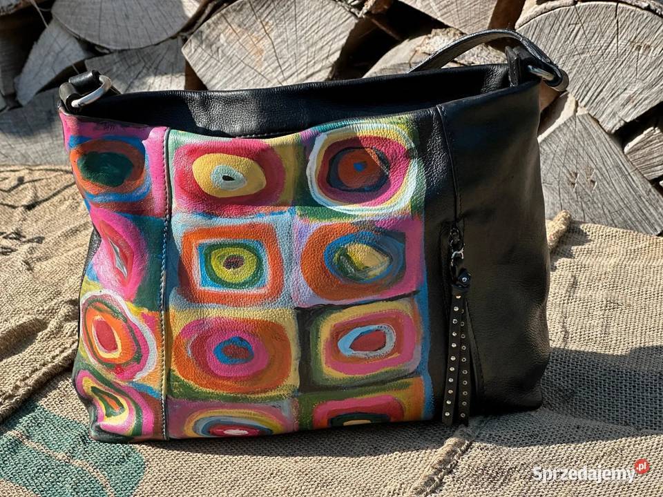 Skórzana torebka hobo w idealnym stanie 48cm Warszawa
