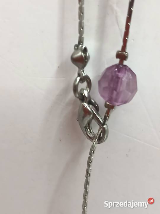 Naszyjnik korale w kolorach fioletowo wrzosowym Zamość