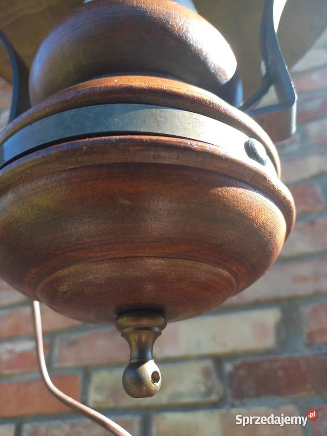 Żyrandol mosiężny metalowy drewniany holenderski Lampy wiszące Gawroniec