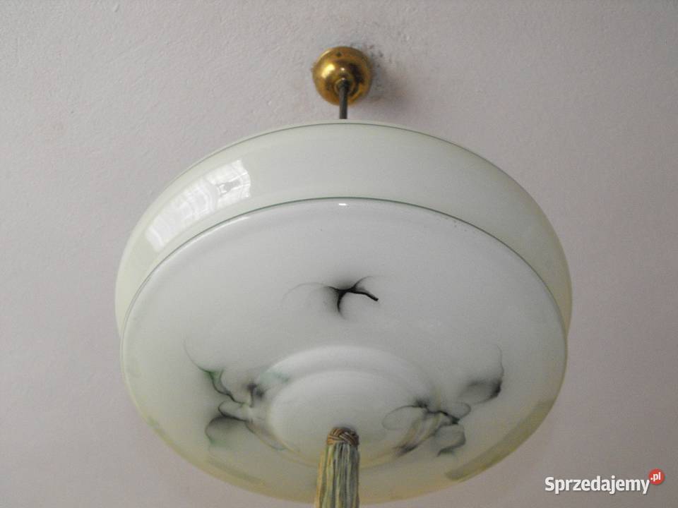 Wisząca lampa Art Deco ładny duży klosz Skierniewice