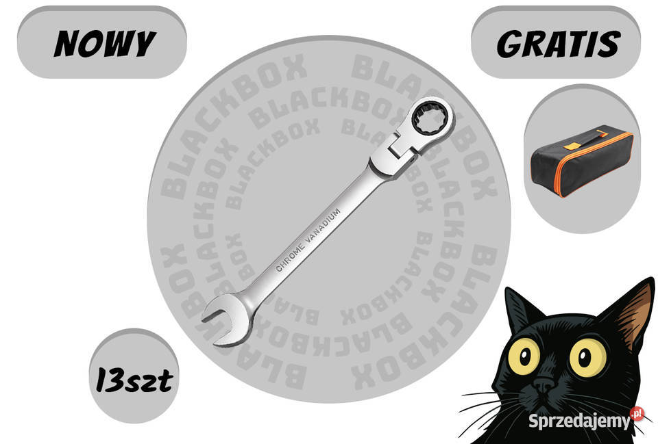 NOWY Zestaw kluczy płaskich oczkowych łamanych z