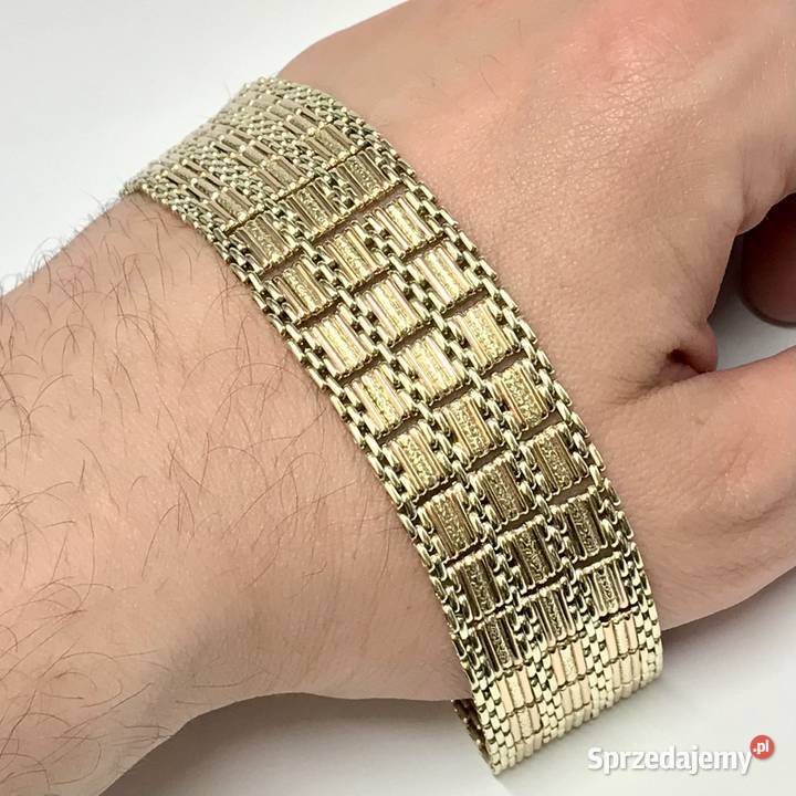 Złota BRANSOLETKA damska 14K masywna EFEKTOWNA Warszawa