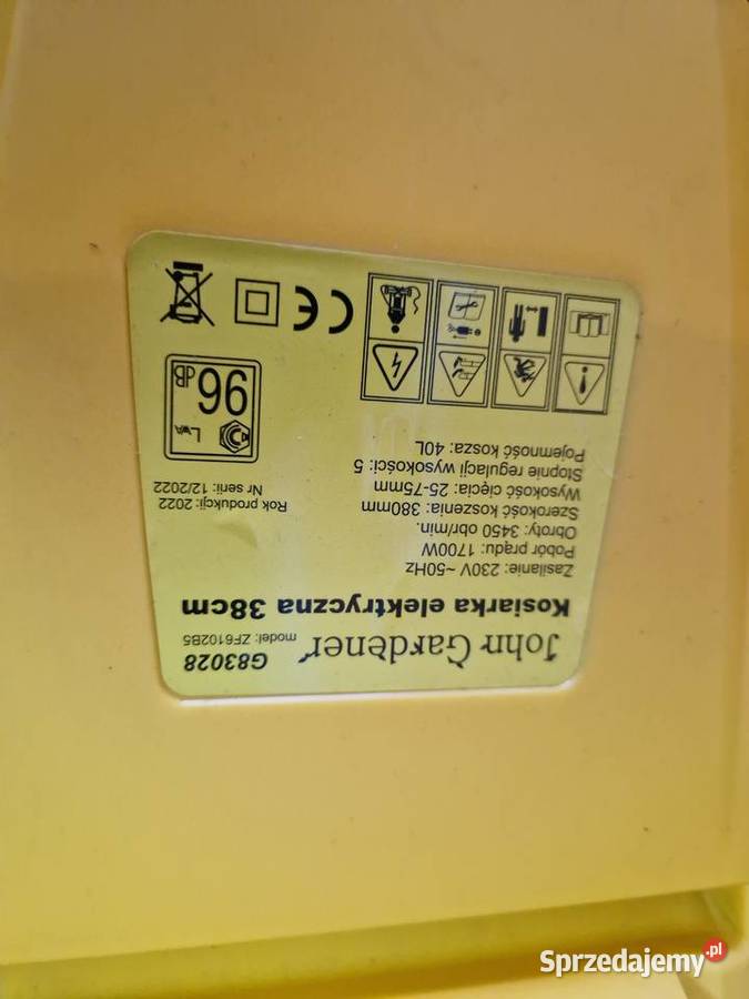 Kosiarka elektryczna 38 reg wysokości mocna Głogowa