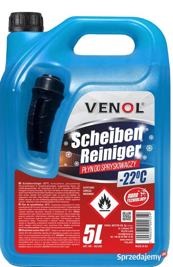 PŁYN DO SPRYSKIWACZY 22 VENOL 5L Sieradz