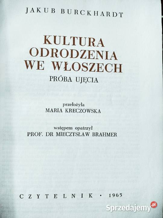 Kultura odrodzenia we Włoszech księgarnie Bródno mazowieckie