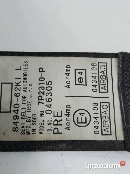 PAS BEZPIECZEŃSTWA PRAWY PRZÓD PASAŻERA MK6 5D sprzedam