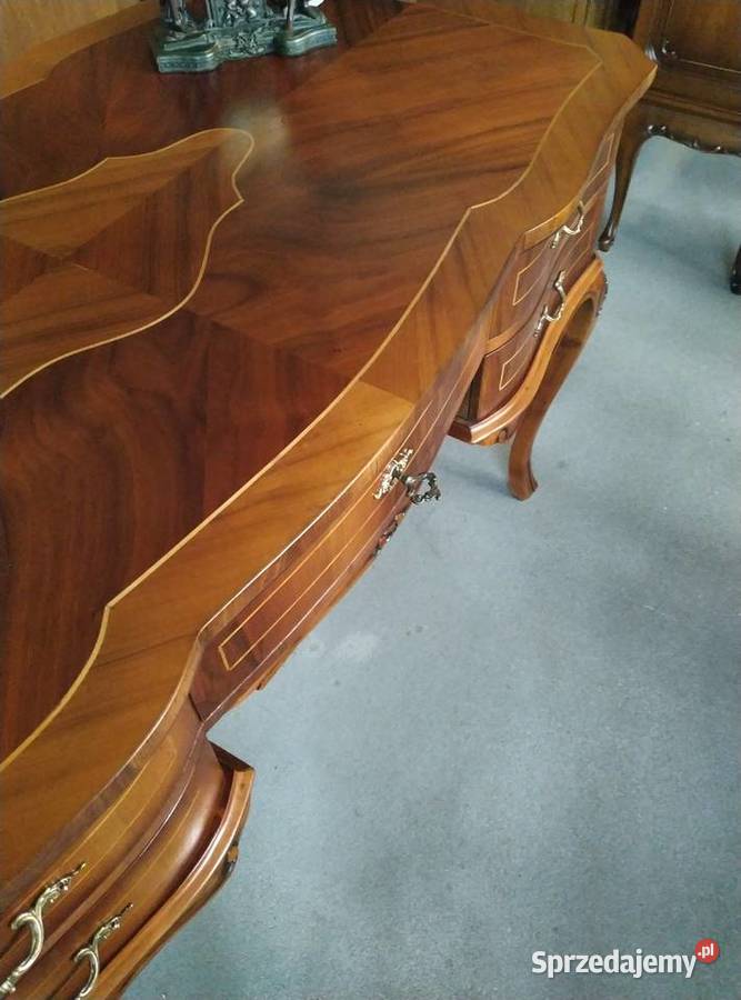 Włoskie stylowe biurko z intarsjami podlaskie