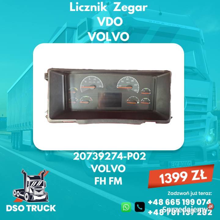 Licznik Zegar VOLVO VDO FH FM 20739274P02 Zawichost
