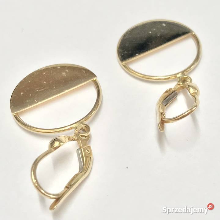 Złote kolczyki 585 14K HalfMoon minimalistyczne Warszawa