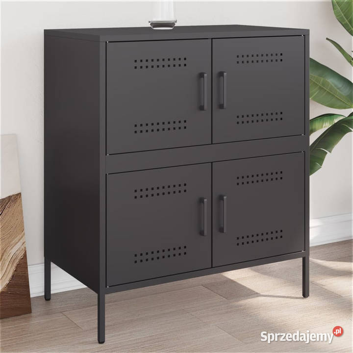 Szafka czarna 68x39x79 stal WM842952 Pozostałe Warszawa