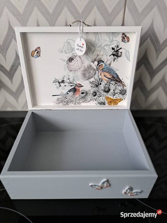 Herbaciarka ptaki szarość szkatułka pudełko ja opolskie Kędzierzyn-Koźle