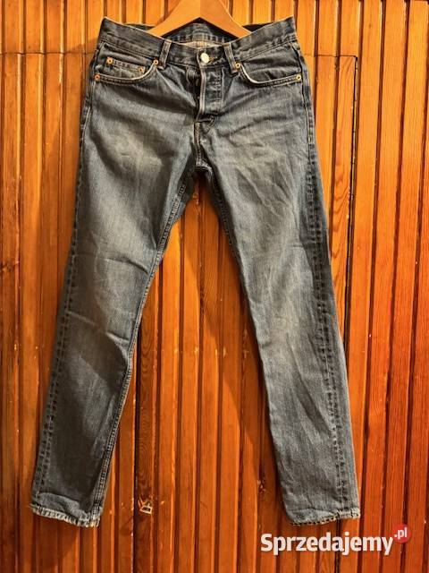 Jeansy męskie w28 L32 granatowe z przetarciami Częstochowa