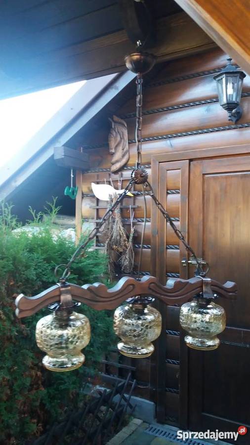 Lampa do altany kuta drewniana antyk