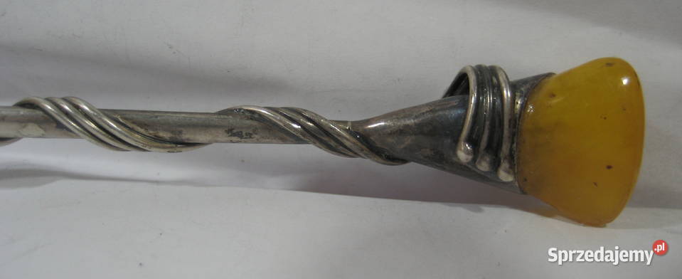 Srebrna Lyzeczka z Bursztynem Warszawa