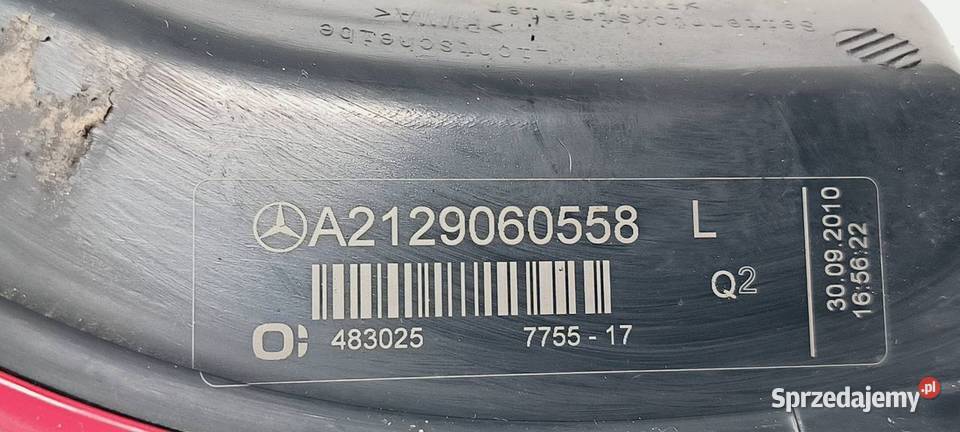LAMPA LEWA TYŁ MERCDESBENZ W212 E350 A2129060558 Lipno sprzedam