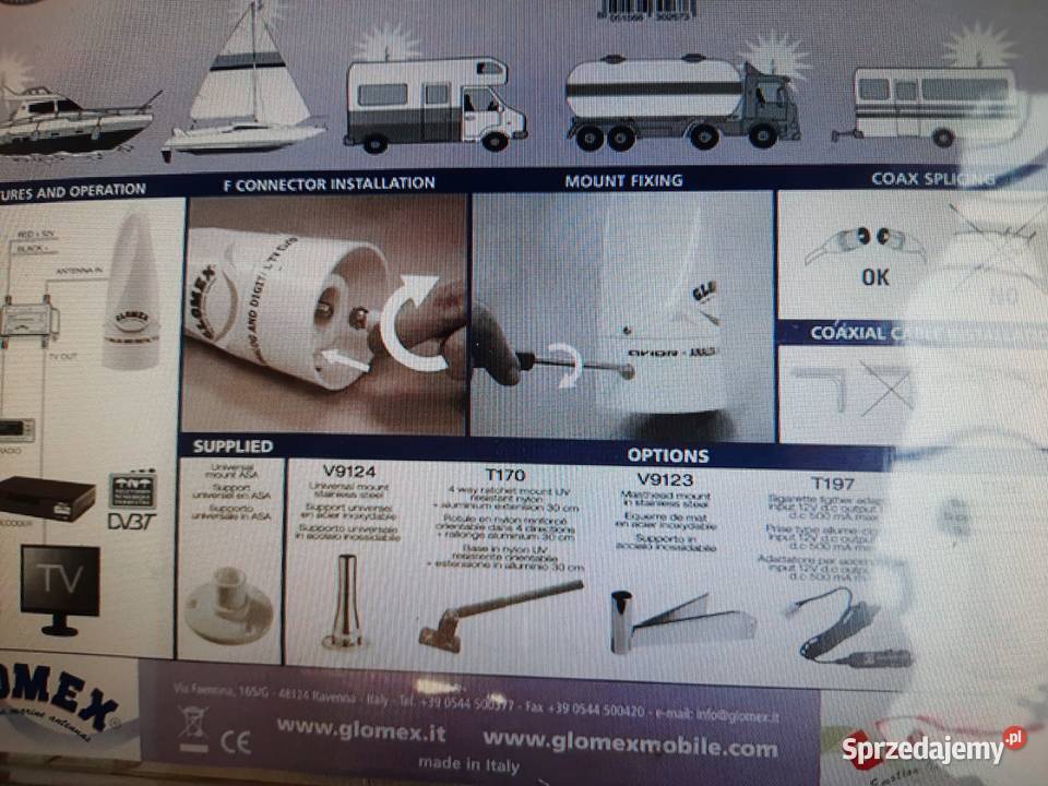 Antena telewizja Avior vt 300 jacht Łódź