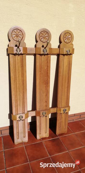 Wieszak stylowy na ścianę dębowy deski Garwolin sprzedam