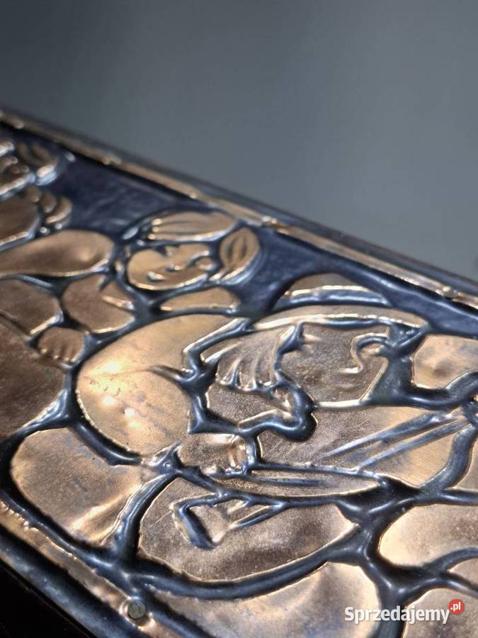 Retro pudełko skrzynka pamiątka kolejowa