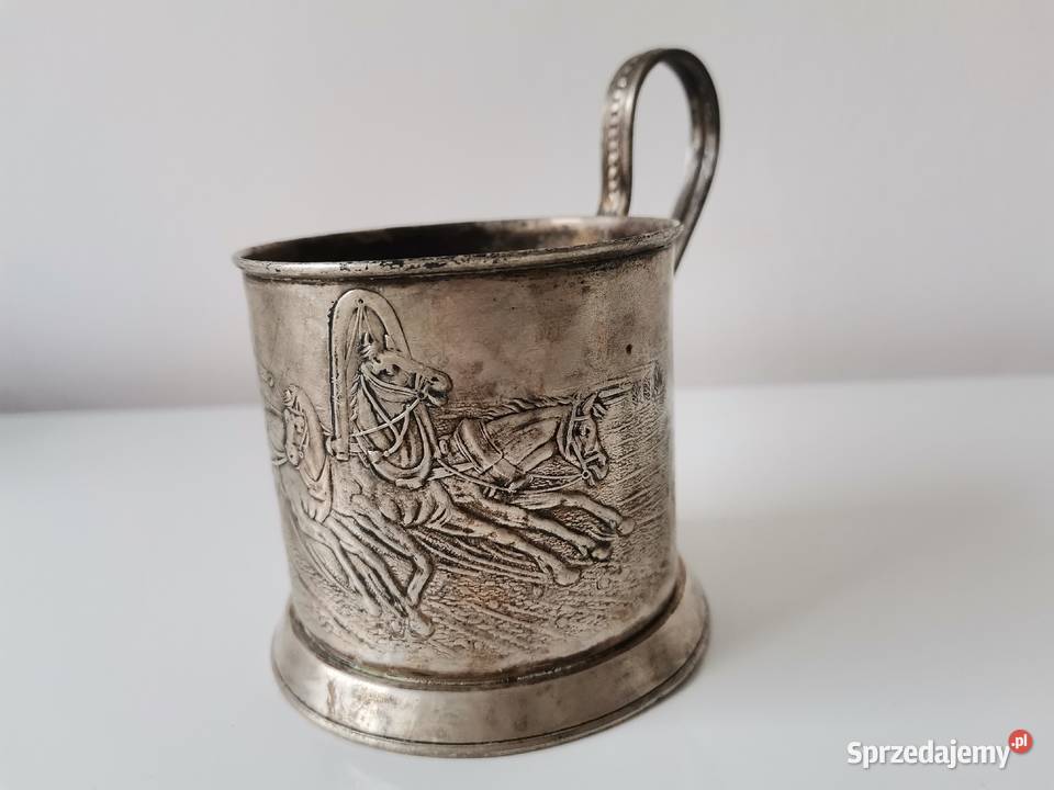 Stary posrebrzany podstakannik Trojka ZSRR 1960 śląskie Katowice sprzedam