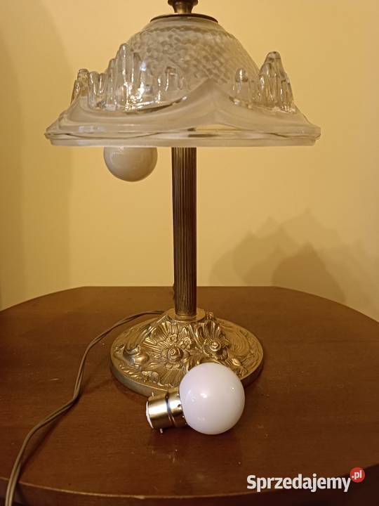 Lampa stołowa kryształ mosiądz