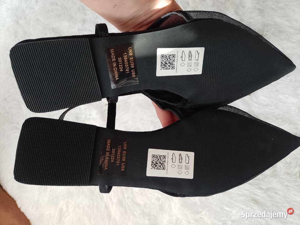 39 ASOS Design Czarne siateczkowe baleriny Obuwie Kraków