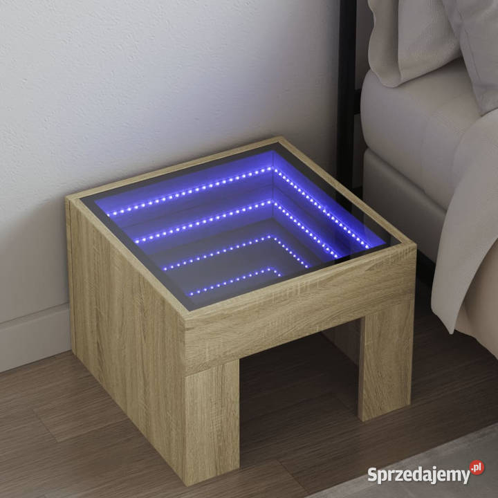 Stolik nocny z LED Infinity dąb sonoma 40x40x30 Warszawa sprzedam