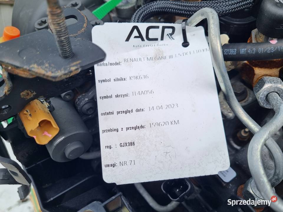 SILNIK KOMPL Renault Megane III 15 DCI 110 lubelskie Janów sprzedam