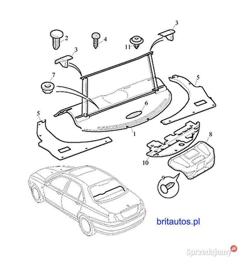 PÓŁKA TYLNA BEŻ SEDAN PARCEL SHELF END BLACK MG Półki tylne Poznań