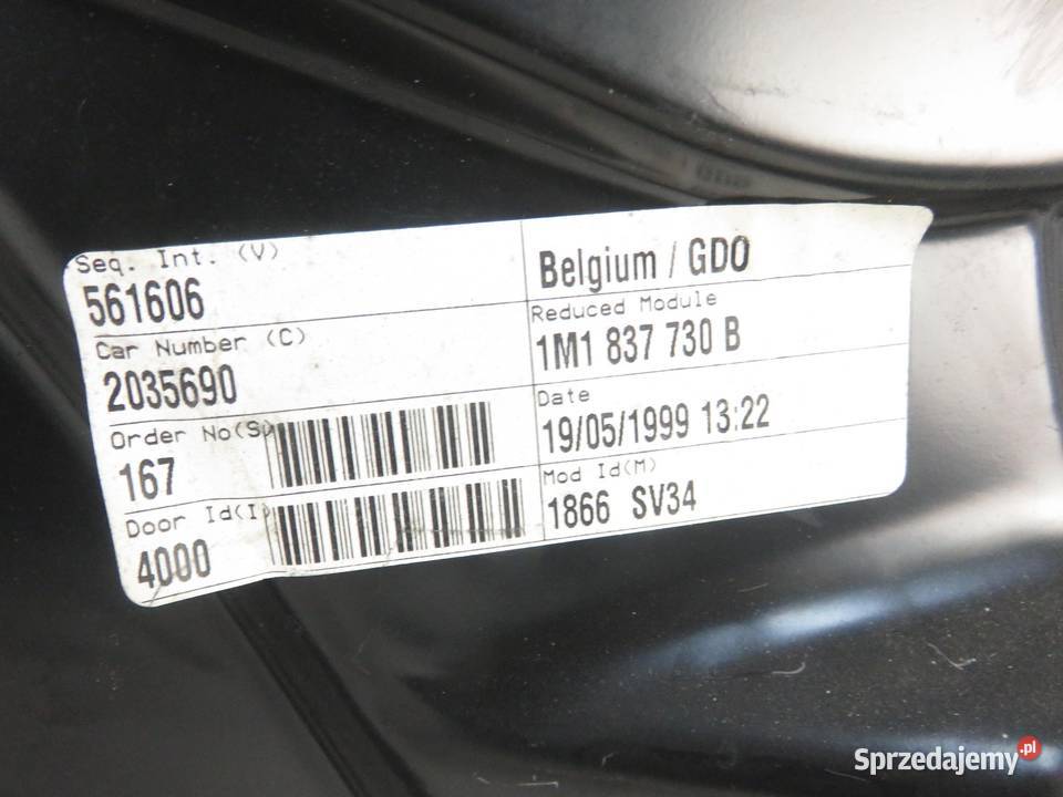 PODNOŚNIK SZYBY PRAWY PRZEDNI SEAT TOLEDO II Motoryzacja